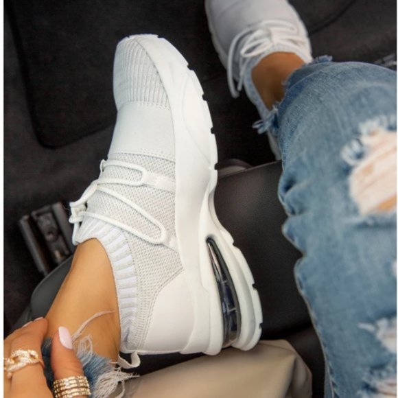 Flyknit Slip On Sneaker in White - Picture 4 of 6